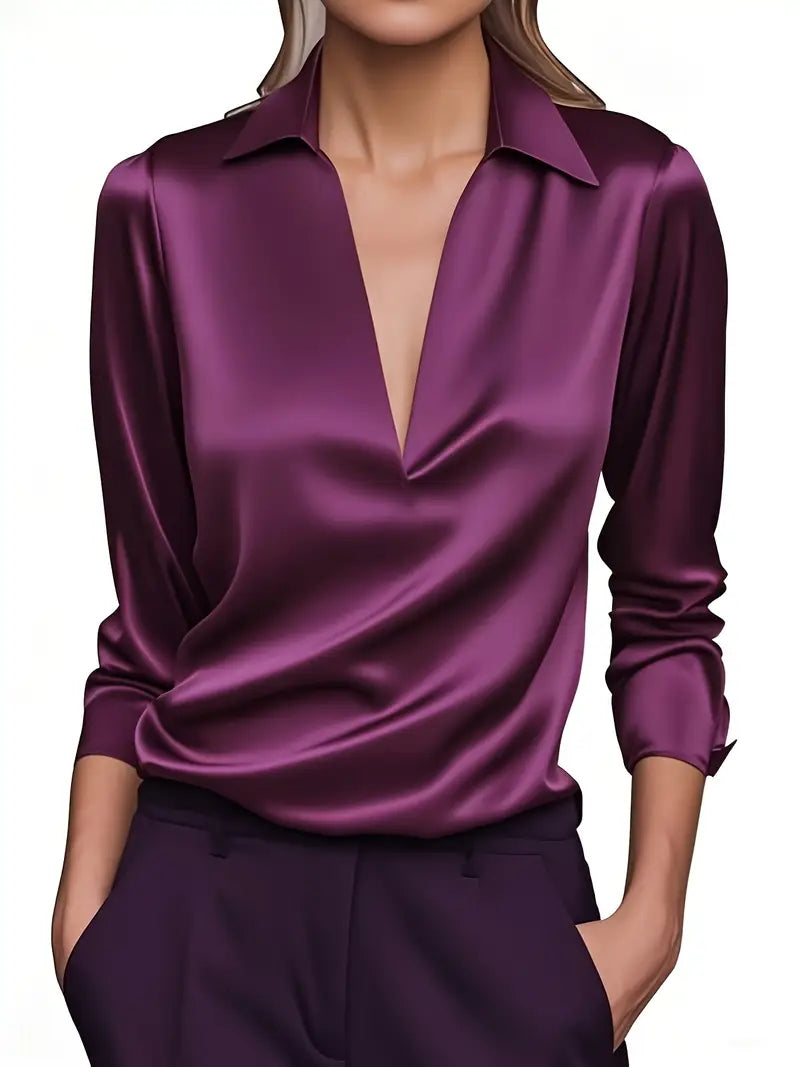 Wilda Draped Collar Blouse