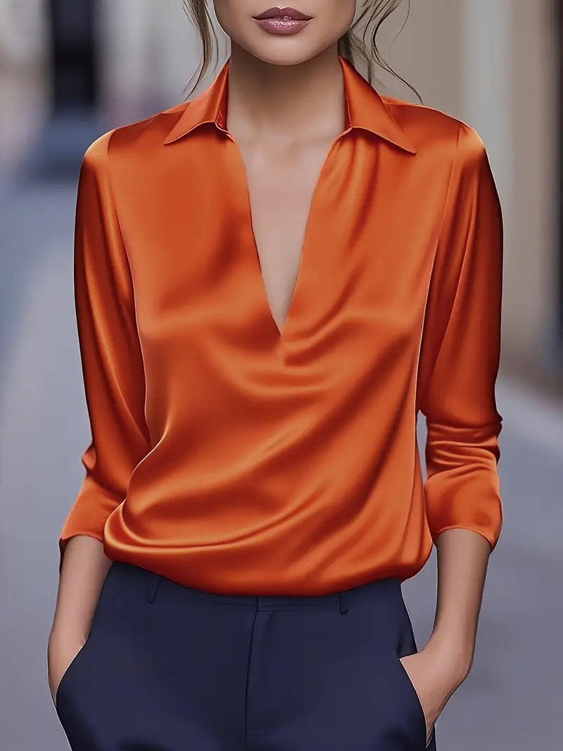 Wilda Draped Collar Blouse