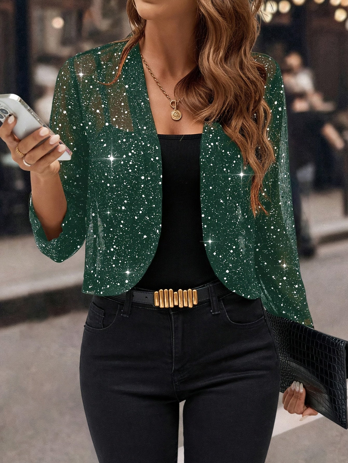 Mabel Shimmer Cropped Jacket