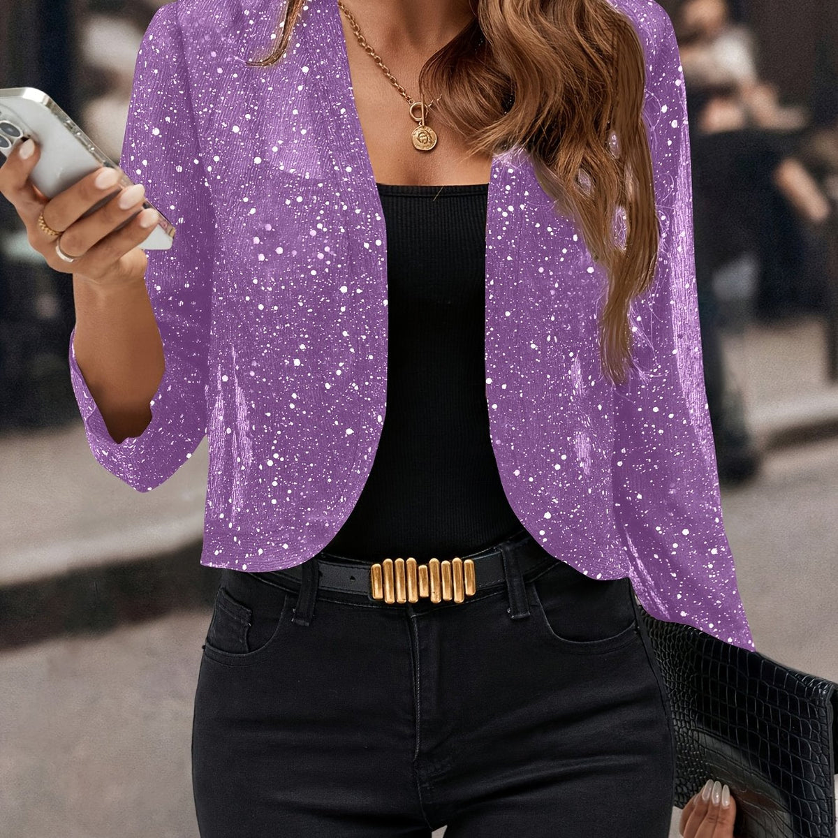 Mabel Shimmer Cropped Jacket