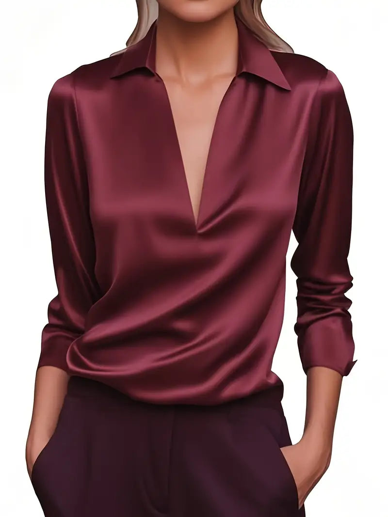 Wilda Draped Collar Blouse