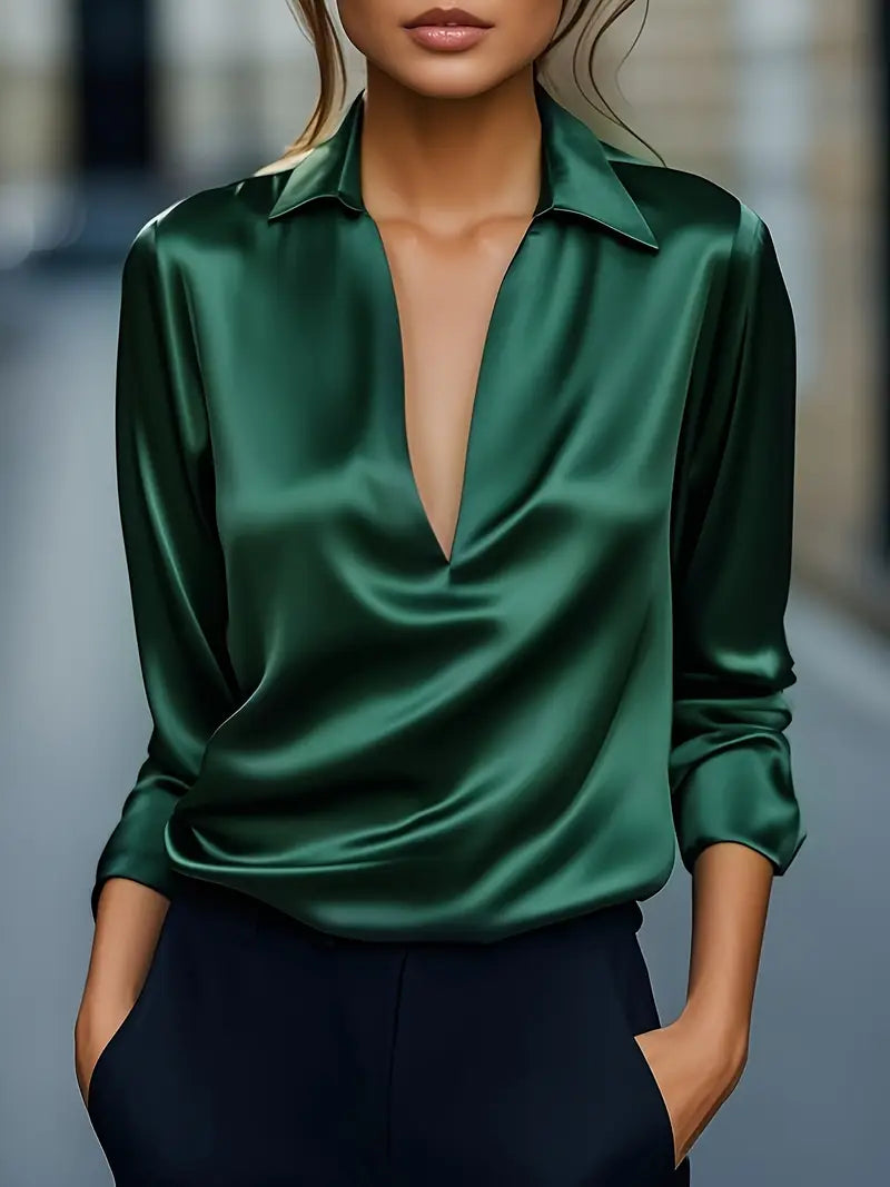 Wilda Draped Collar Blouse