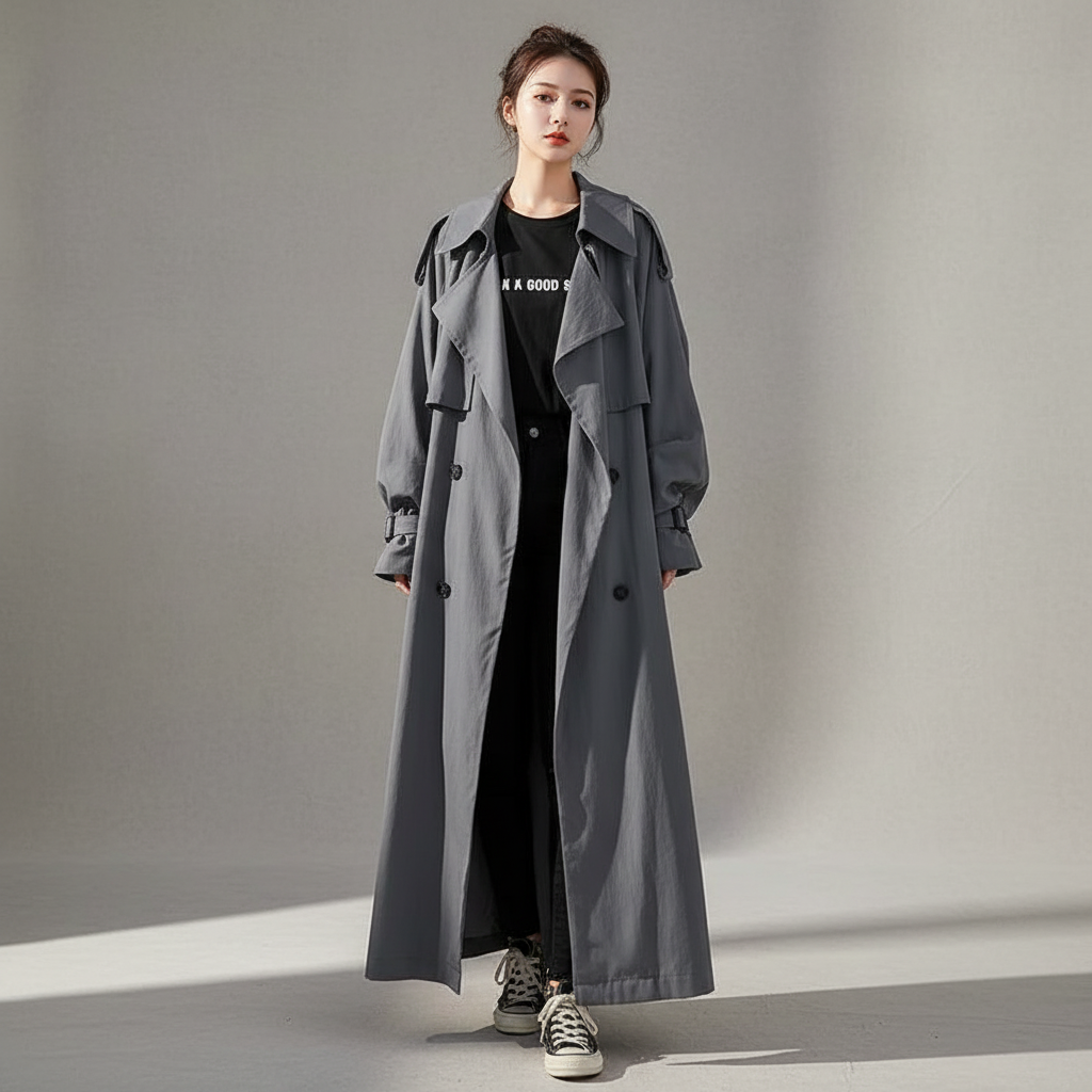 Rhea Extended Length Trench Coat