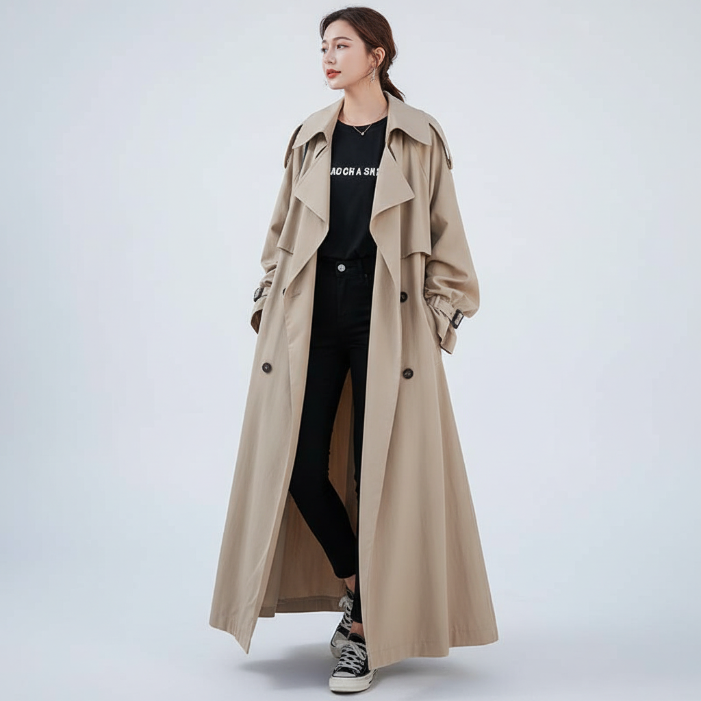 Rhea Extended Length Trench Coat