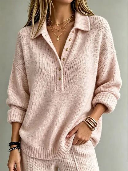 Calista Button Collar Polo