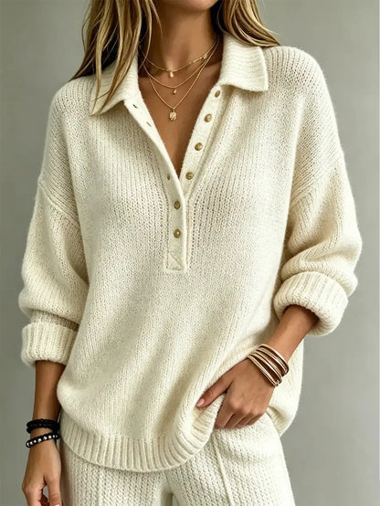 Calista Button Collar Polo