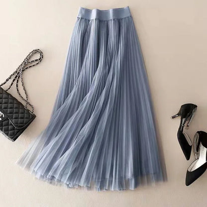 Edith Pleated Mesh Skirt