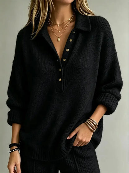 Calista Button Collar Polo