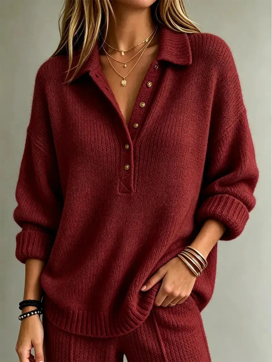 Calista Button Collar Polo