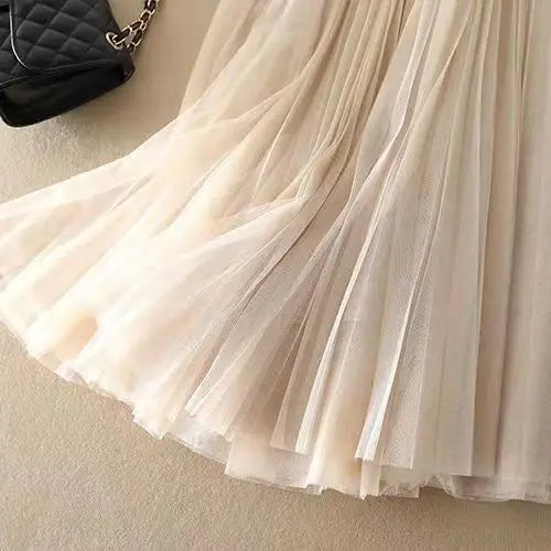 Edith Pleated Mesh Skirt