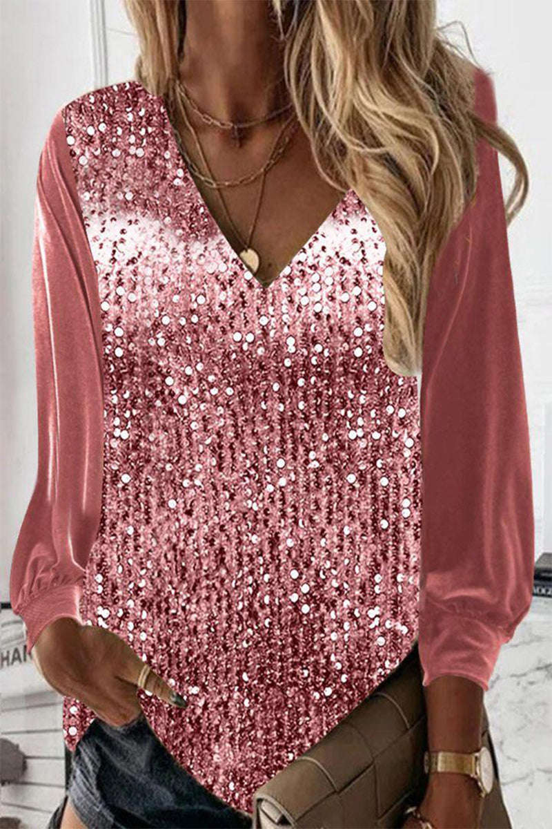 Adele Sequin Trim Blouse