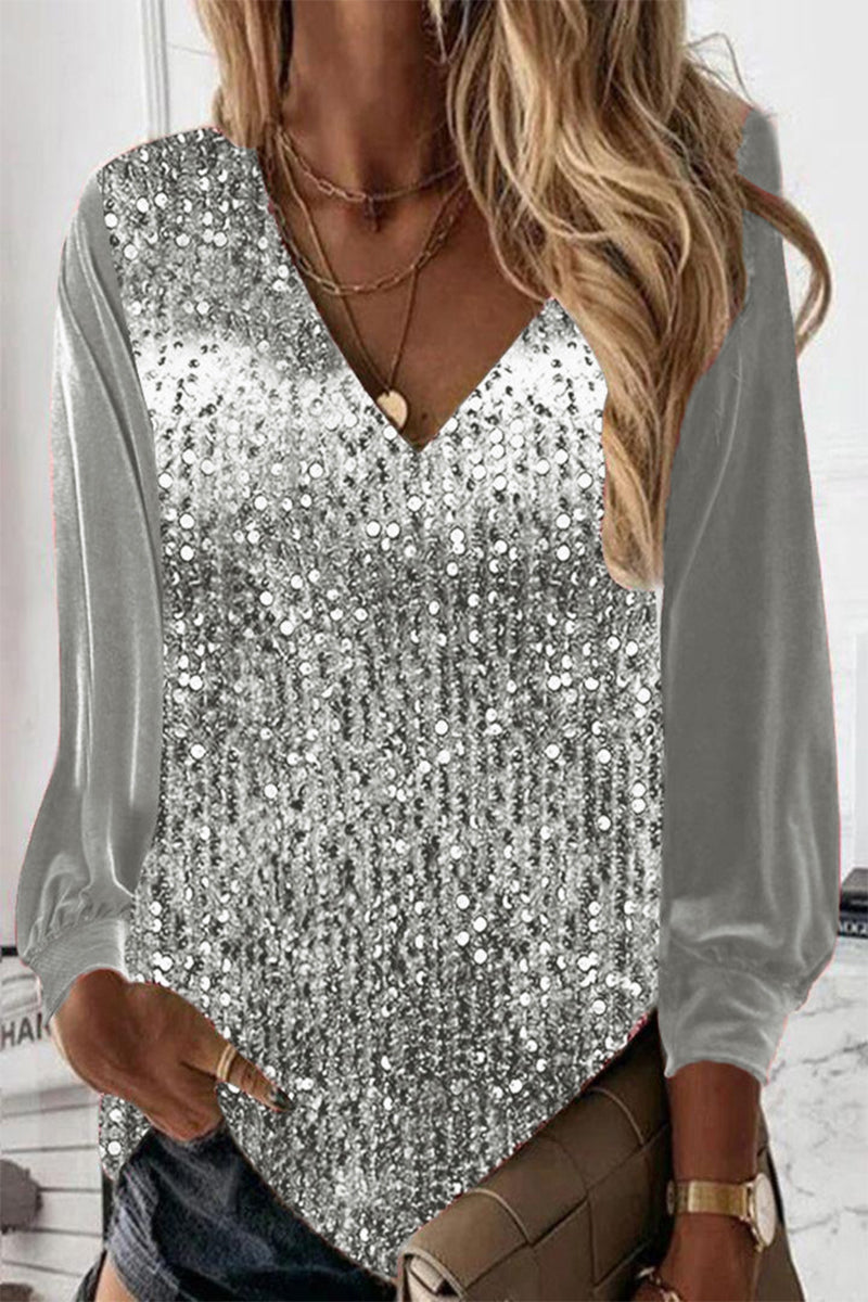 Adele Sequin Trim Blouse