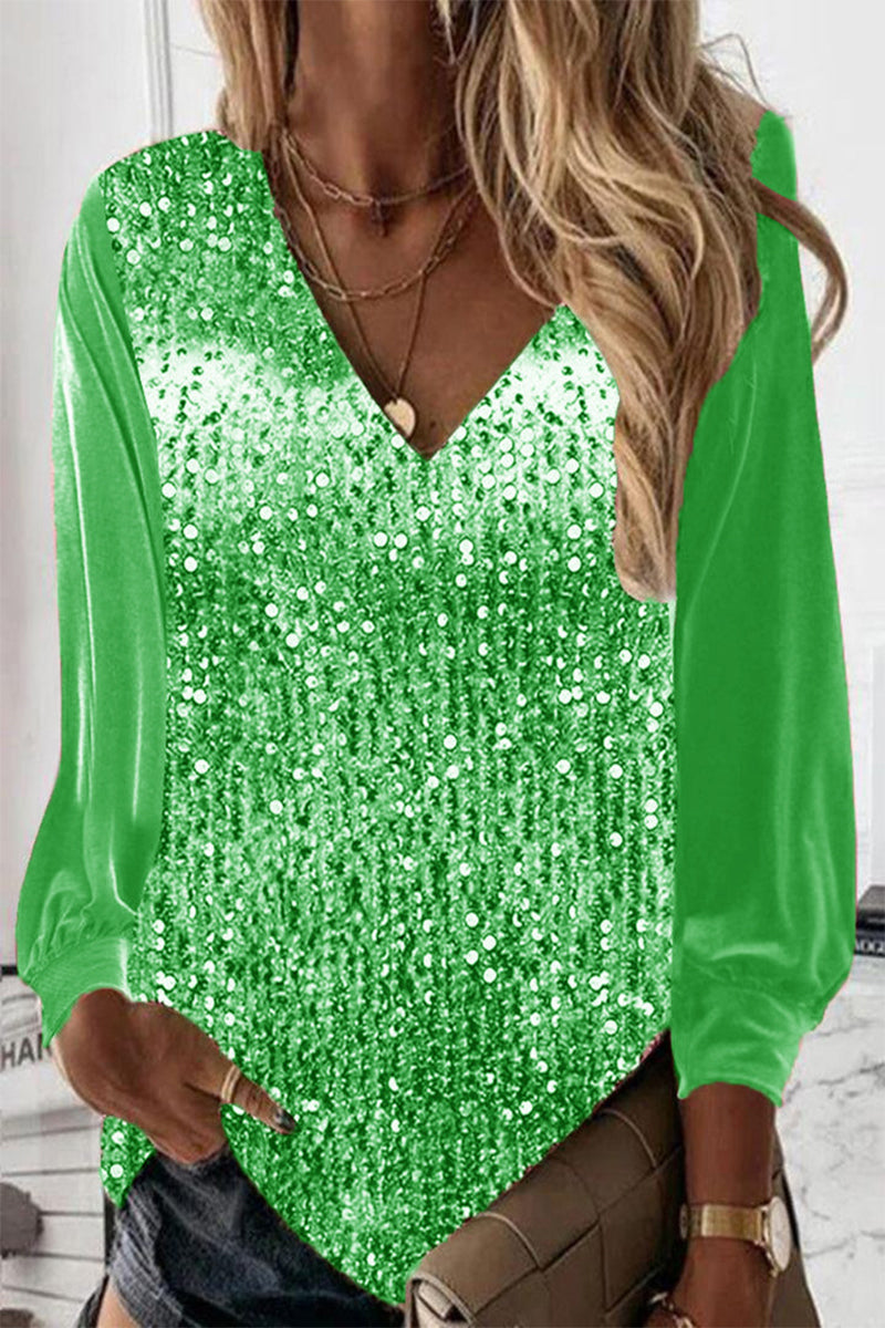 Adele Sequin Trim Blouse
