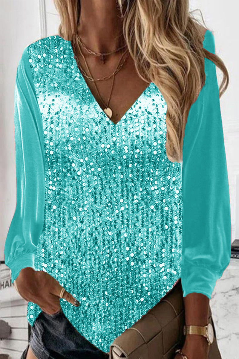 Adele Sequin Trim Blouse