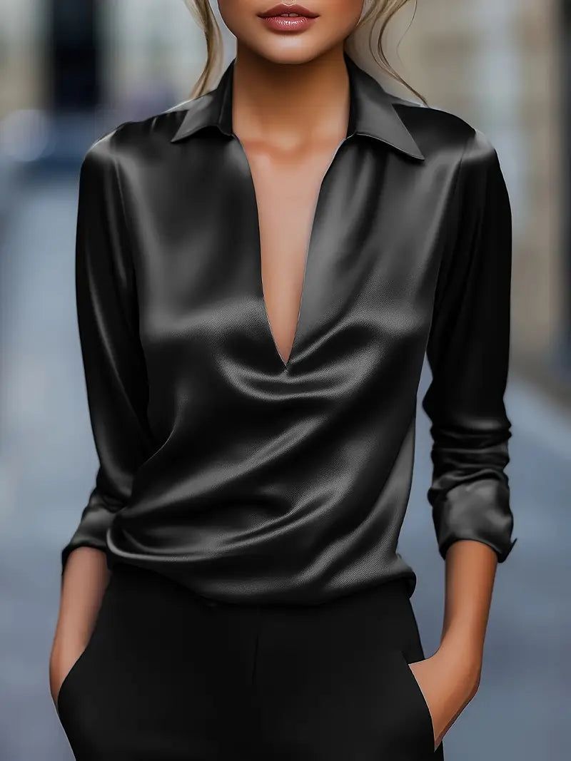 Wilda Draped Collar Blouse