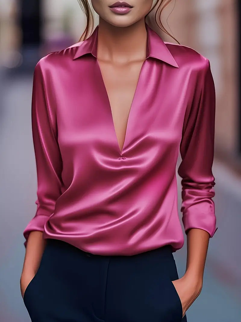 Wilda Draped Collar Blouse