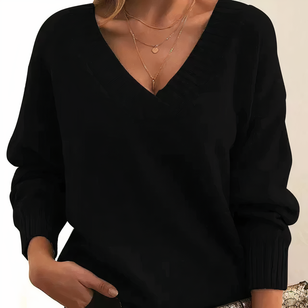 Eleanor V-Neck Knit Sweater
