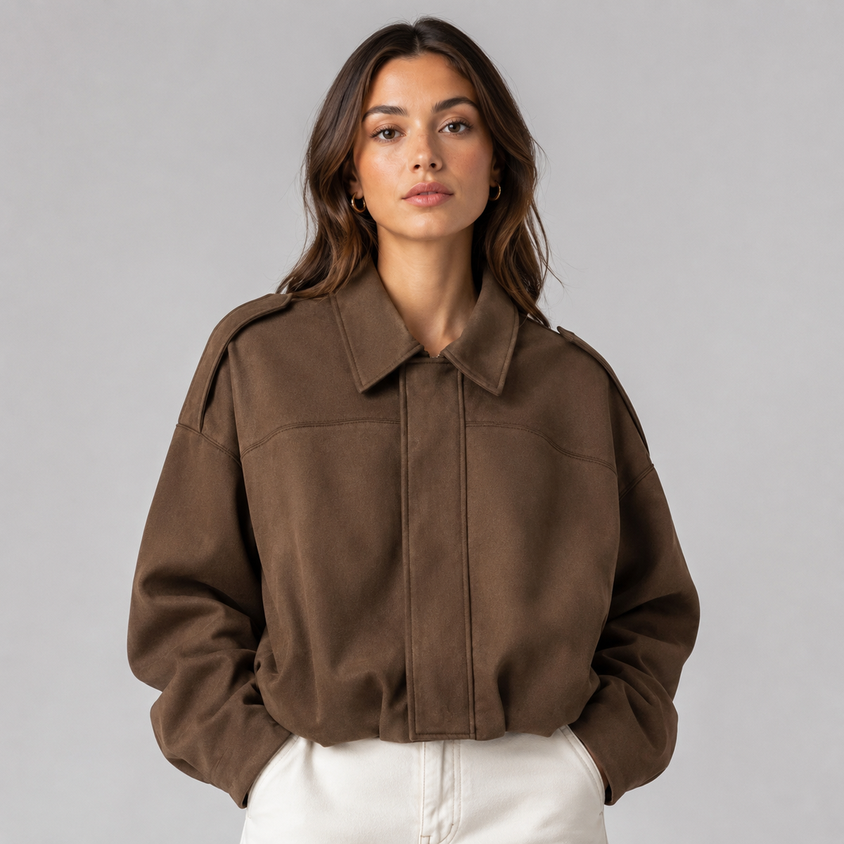 Kendra Fold Collar Bomber