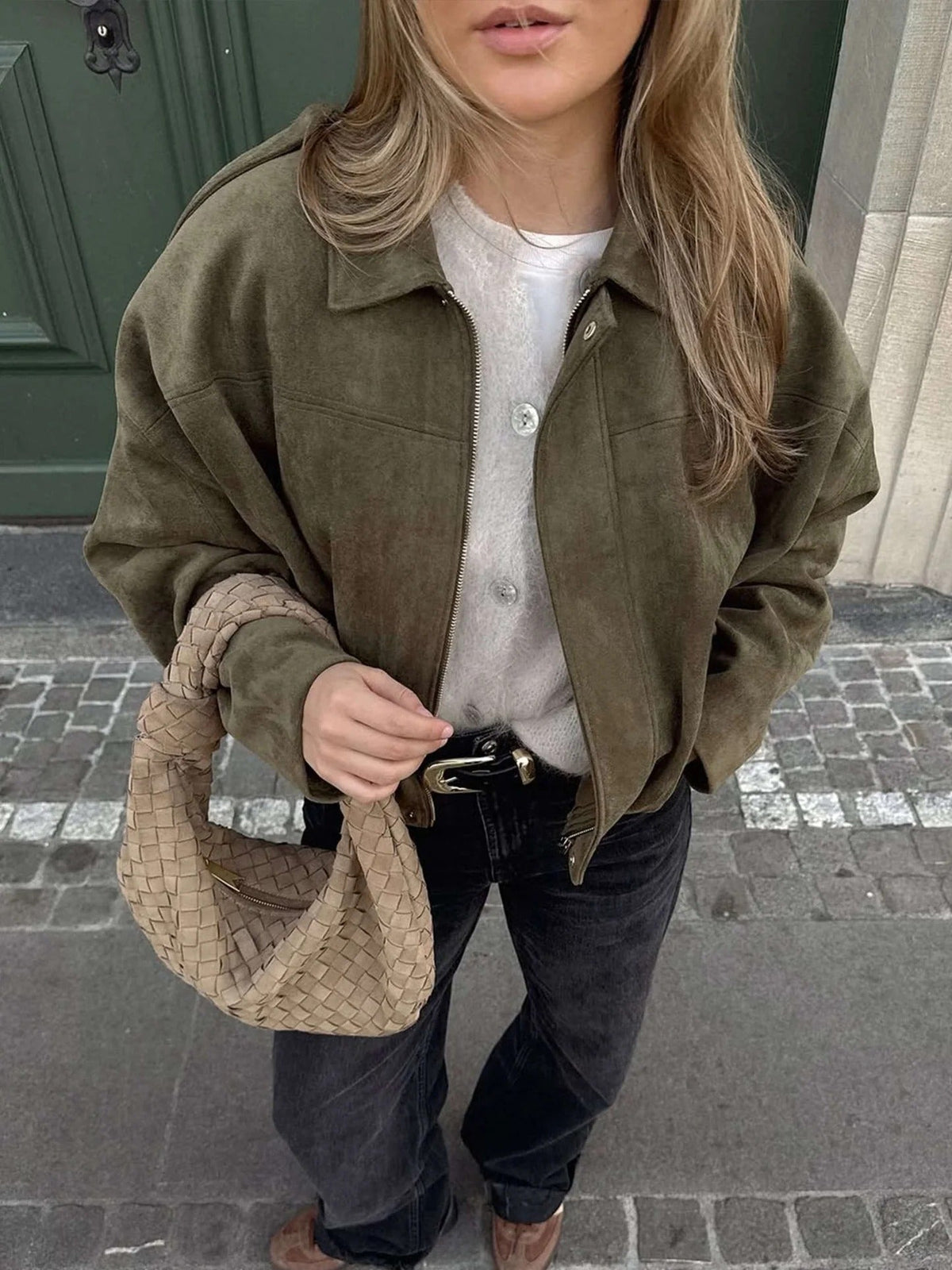 Kendra Fold Collar Bomber
