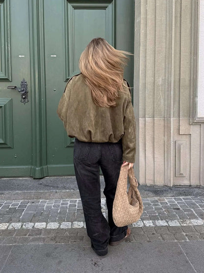 Kendra Fold Collar Bomber