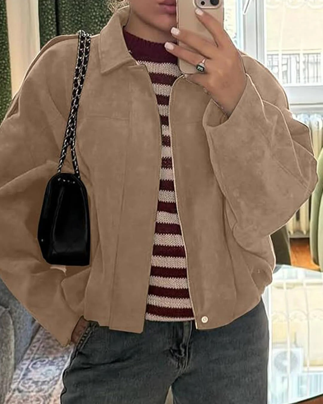 Kendra Fold Collar Bomber