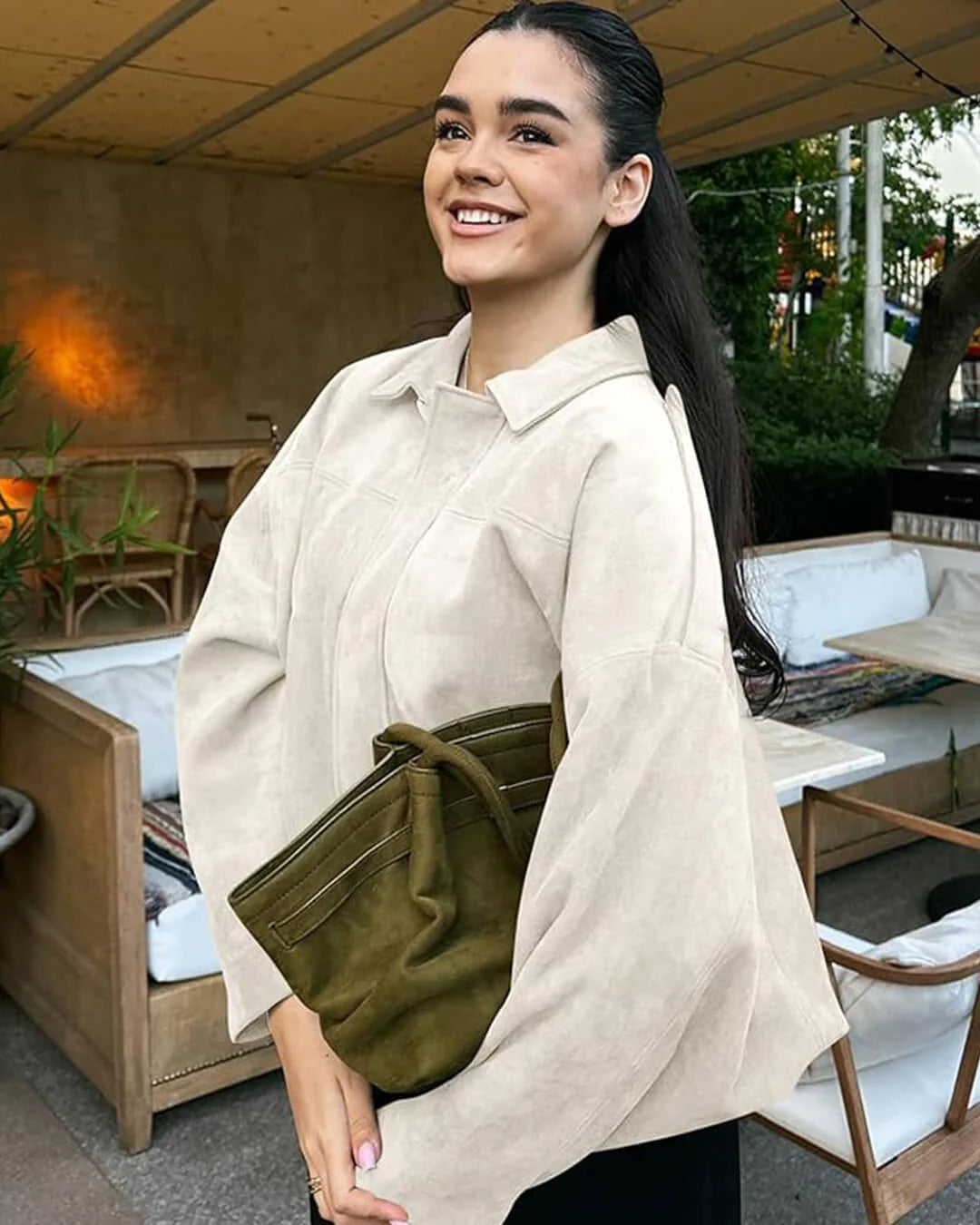 Kendra Fold Collar Bomber