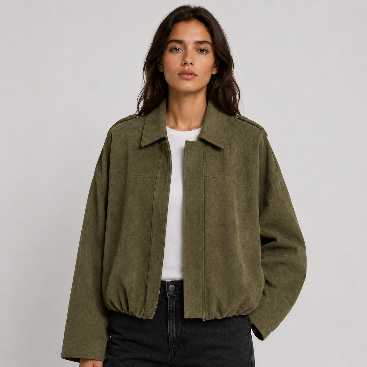 Kendra Fold Collar Bomber