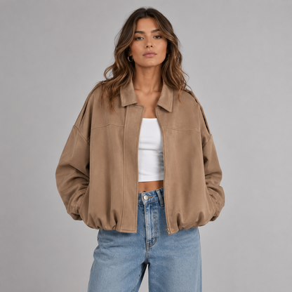 Kendra Fold Collar Bomber
