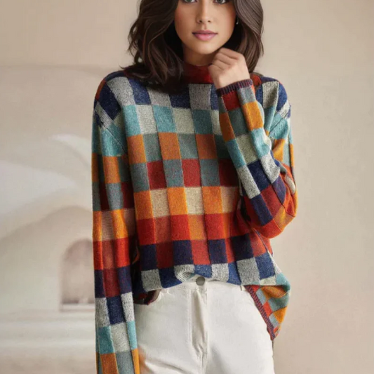 Nina Patchwork Panel Sweater
