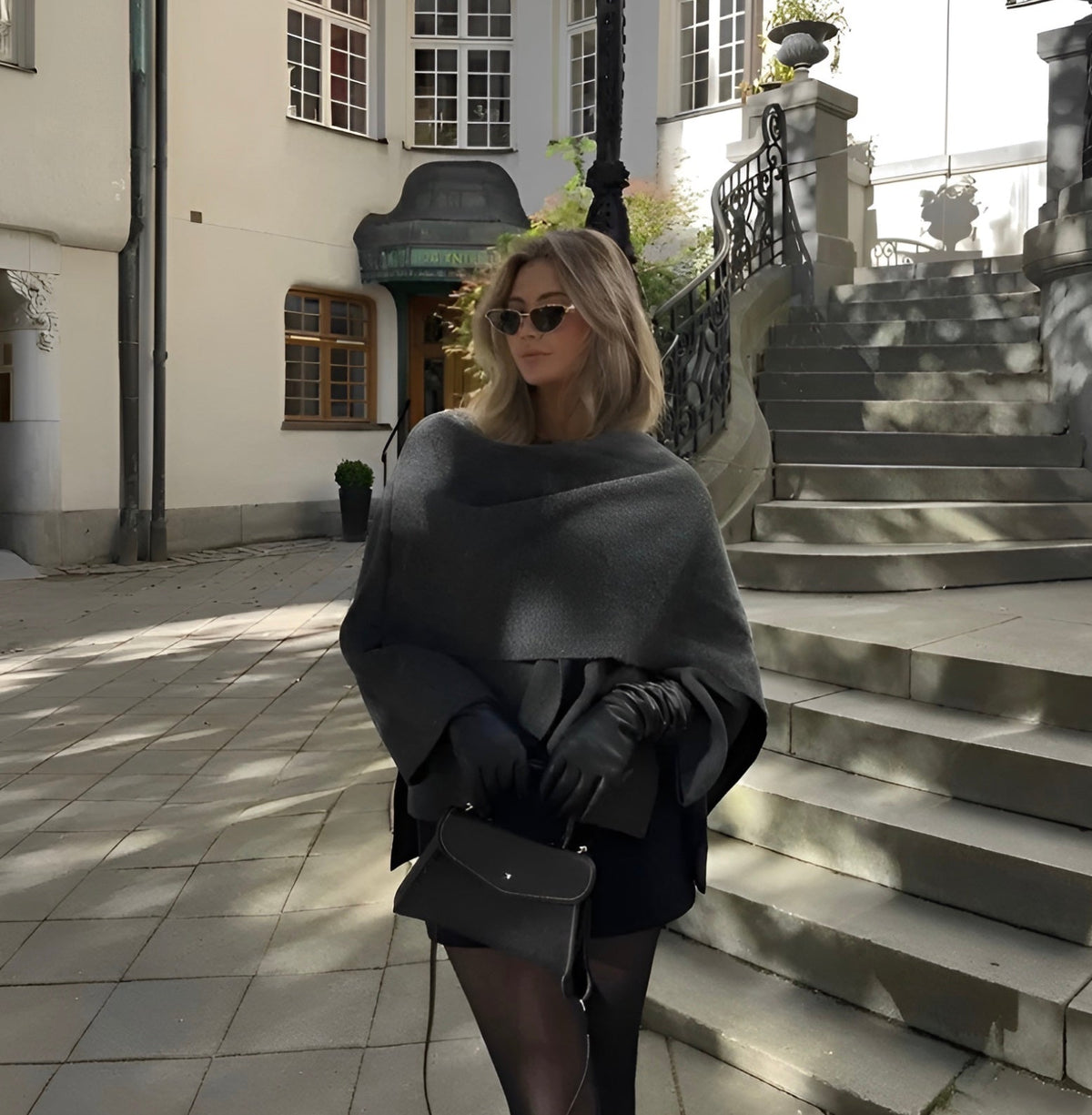 Petra Asymmetrical Hem Poncho