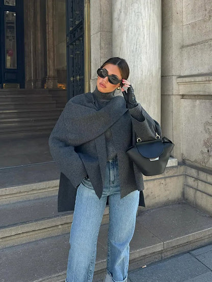 Petra Asymmetrical Hem Poncho
