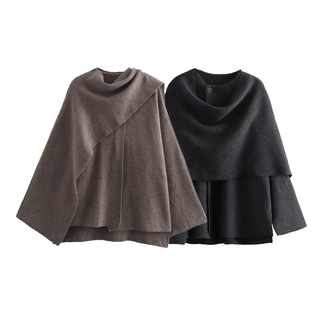 Petra Asymmetrical Hem Poncho