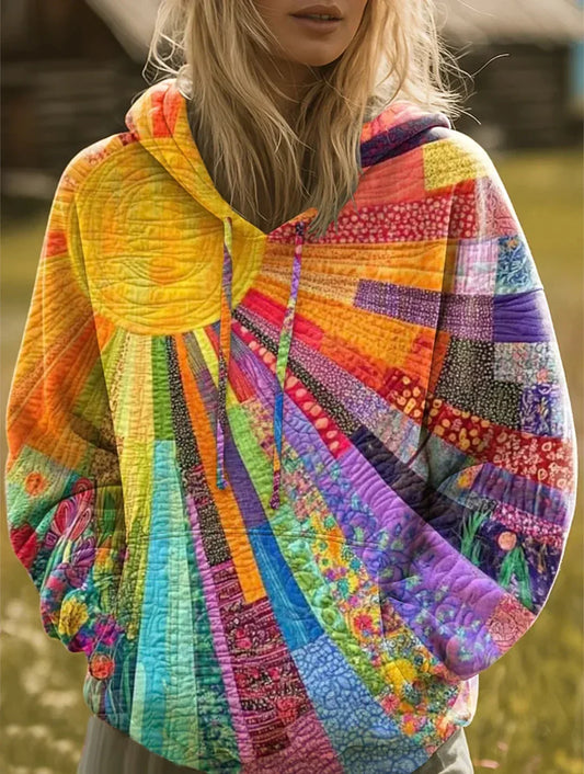 Brielle Patchwork Print Hoodie