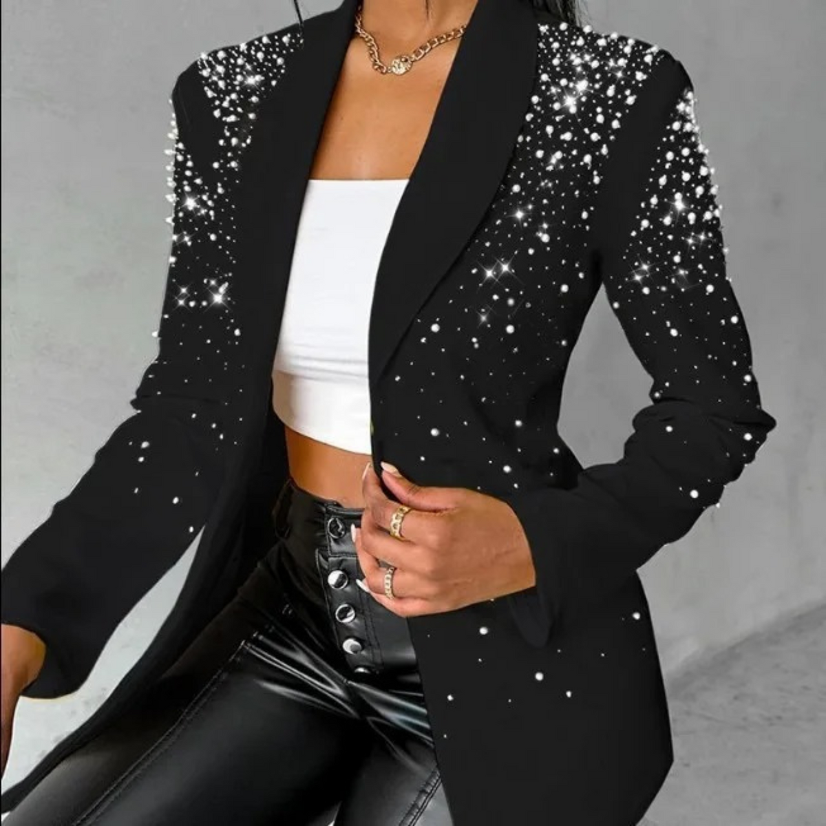 Viola Pearl Trim Blazer