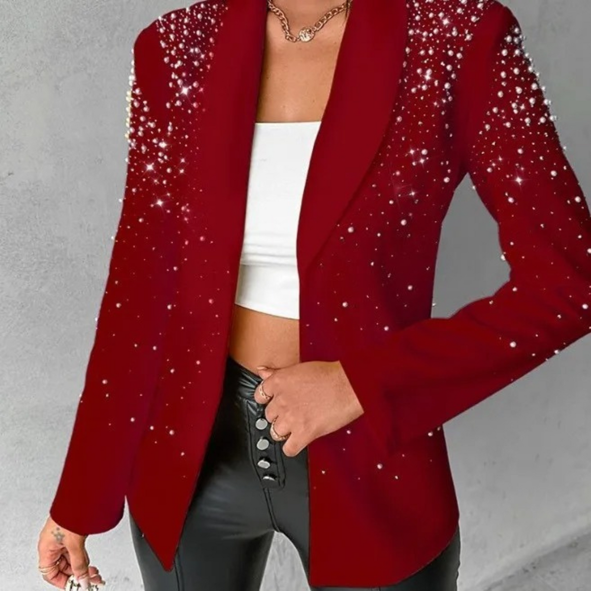 Viola Pearl Trim Blazer