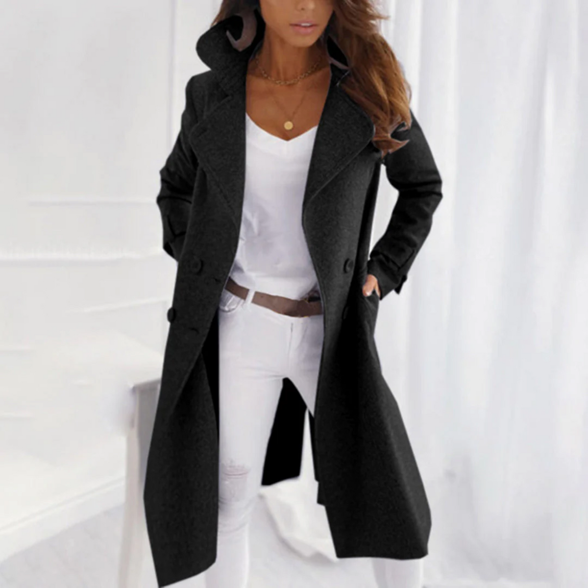 Yara Turned Up Collar Coat